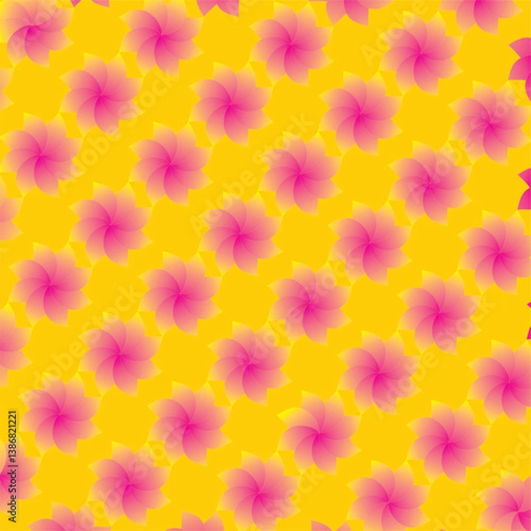 Fototapeta repeated red flowers on gold background. well use for background