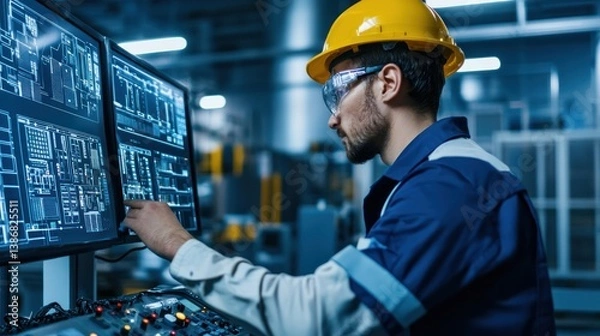 Fototapeta Innovative manufacturing technology enhancements at nongkhanestock plant industrial automation high-tech environment
