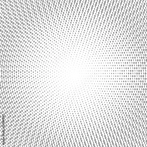 Fototapeta Vector abstract background with numbers one and zero on a white background