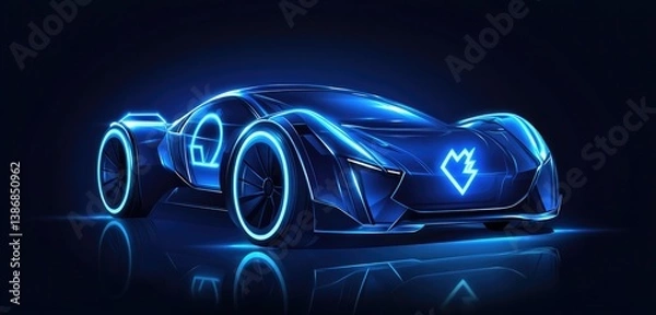 Obraz blue car light