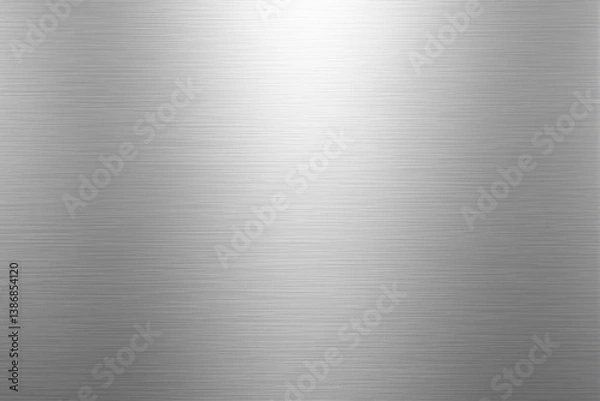 Fototapeta Brushed metal texture with horizontal lines, metallic surface appearance on a neutral gradient background, concept of industrial and modern design. Ai generative