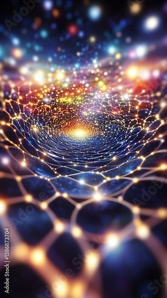 Fototapeta Intricate spiral pattern adorned with twinkling lights creating a magical and dreamy atmosphere