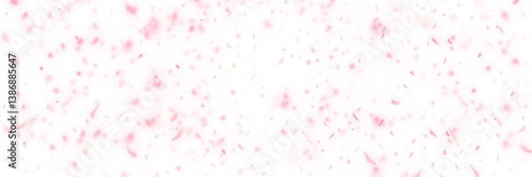Obraz 春爛漫、桜満開桜吹雪が舞うシンプルな背景イラストと透過背景