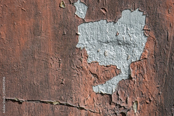 Obraz peinture orangée, rouille, écaillée