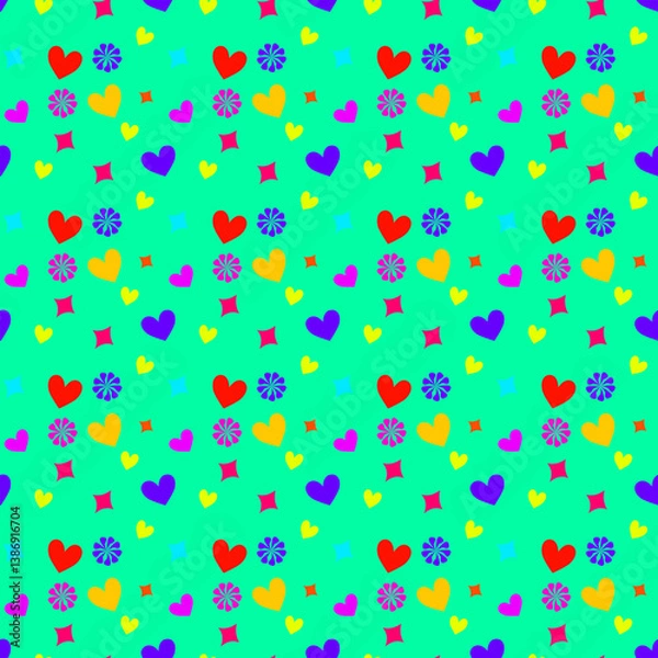 Fototapeta seamless pattern with hearts