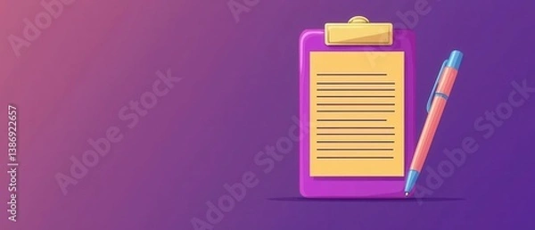 Fototapeta Business Consultant Writing Perspective with Clipboard and Pen for Professional Documentation and Note Taking