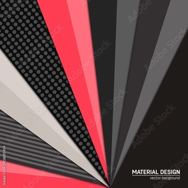 Fototapeta Vector material design background. Abstract creative concept layout template. For web and mobile app, paper art illustration, style blank, poster, booklet. Motion wallpaper element. Flat ui.