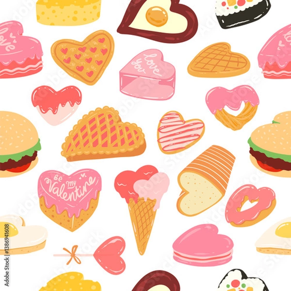Obraz HEART SHAPE FOOD PATTERN-01.eps