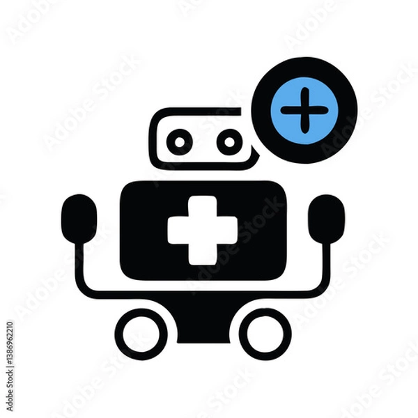 Fototapeta Healthcare Bots Illustration for Smart Hospitals and Medical Innovation