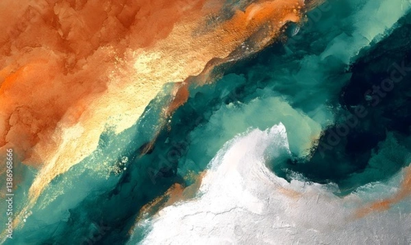 Fototapeta A striking abstract background with orange as the grounding tone, Generative AI