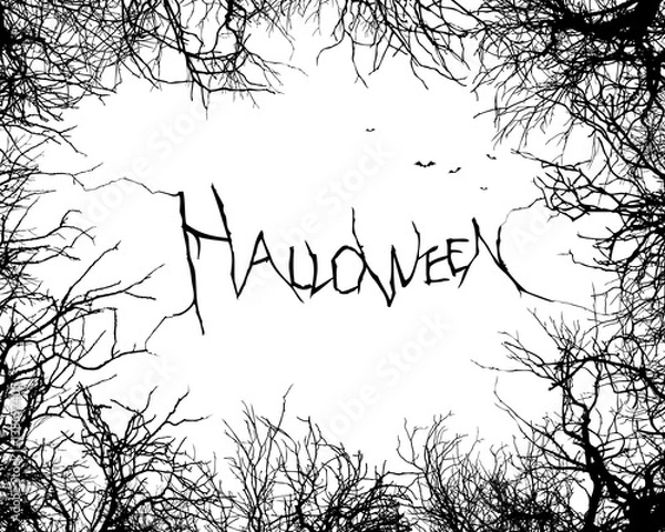 Obraz vector of halloween horror forest