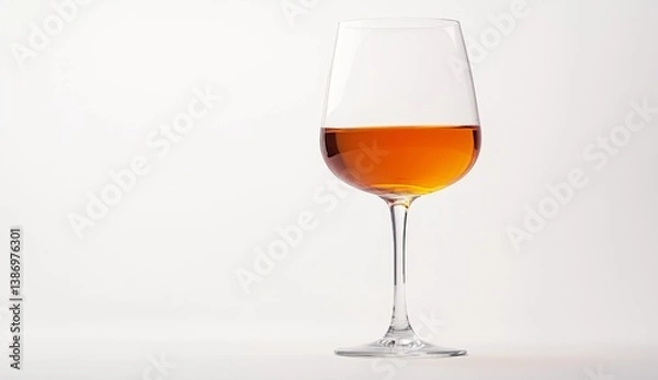 Obraz Clear wine glass with amber liquid