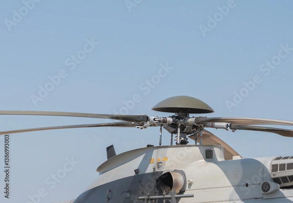 Obraz Helicopter rotor blades on technology background