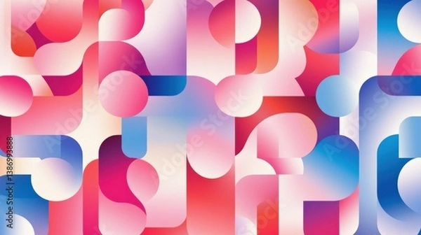 Fototapeta Colorful Abstract Shapes in Soft Gradients and Dynamic Patterns