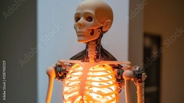 Fototapeta Anatomical Model of Skeleton with Illuminated Internal Structure