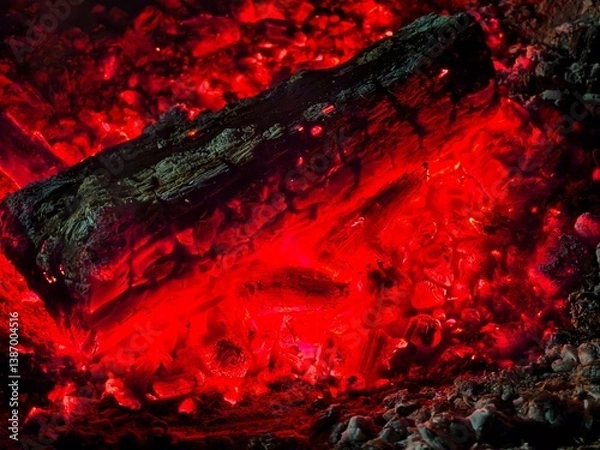 Obraz actively smoldering embers of fire