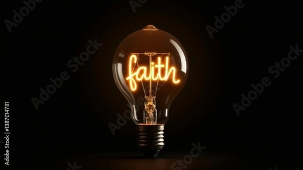 Fototapeta Glowing Faith In A Lightbulb Concept