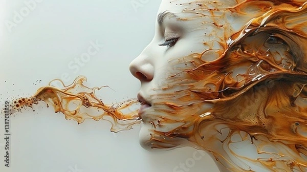 Obraz person and coffee splashes