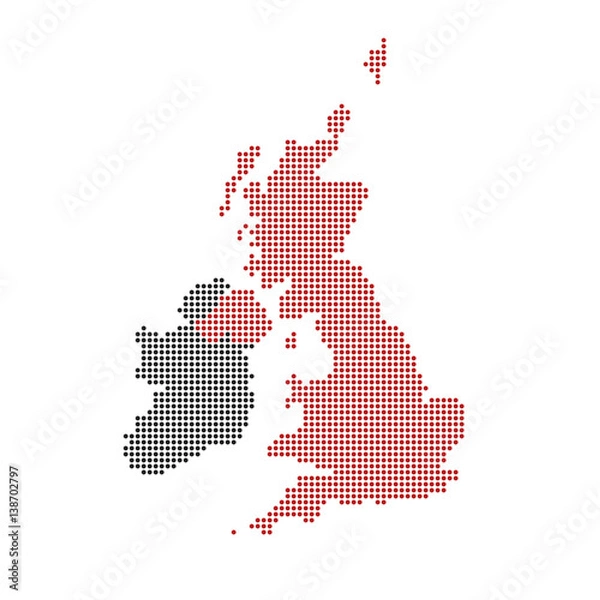 Fototapeta Dotted Vector Unaided Kingdom Map