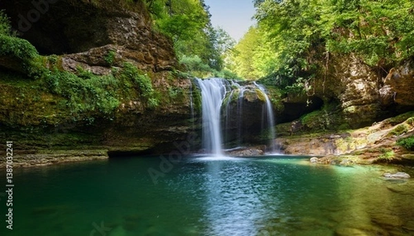 Obraz waterfall in the forest