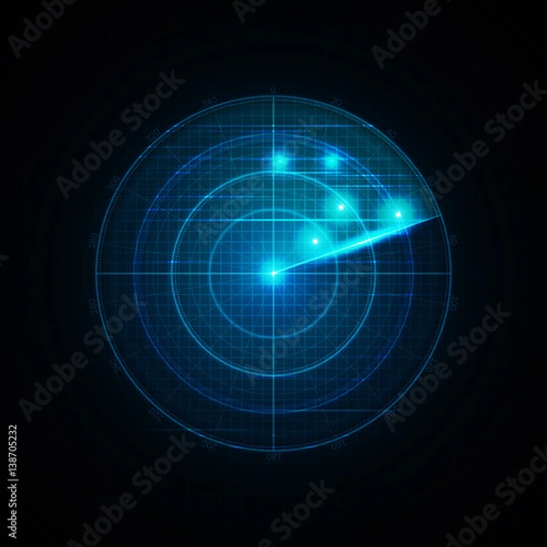 Obraz Realistic vector radar in searching 