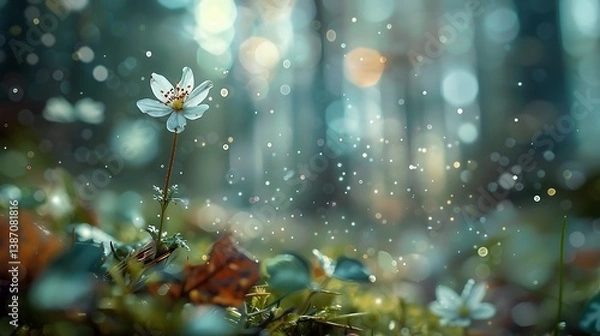 Fototapeta autumn leaves in the rain