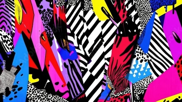 Obraz Colorful Abstract Background with Bold Patterns and Textures