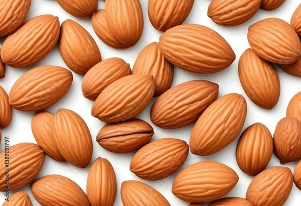 Obraz almonds nuts isolated on a white background