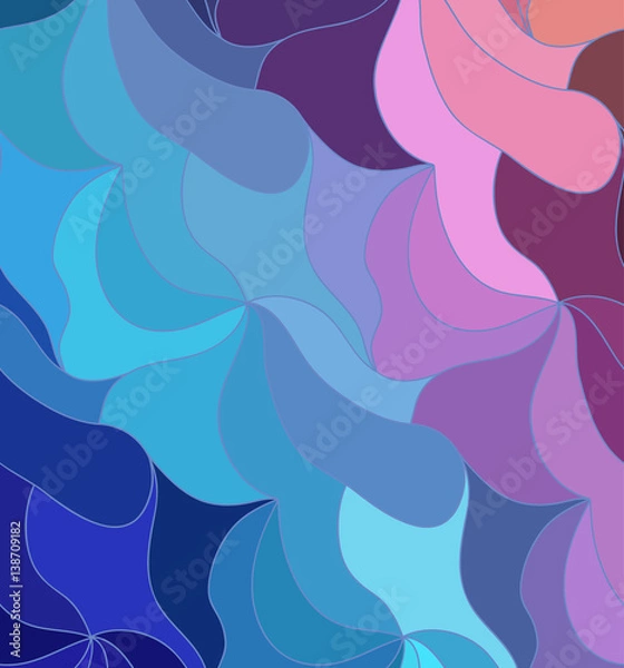 Obraz Vector wave background of doodle hand drawn lines