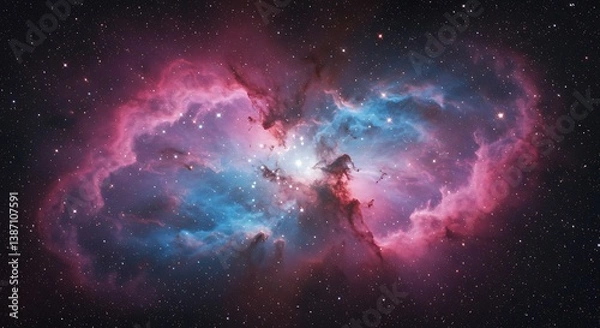 Fototapeta Cosmic Dance: Nebula's Embrace AI Generated