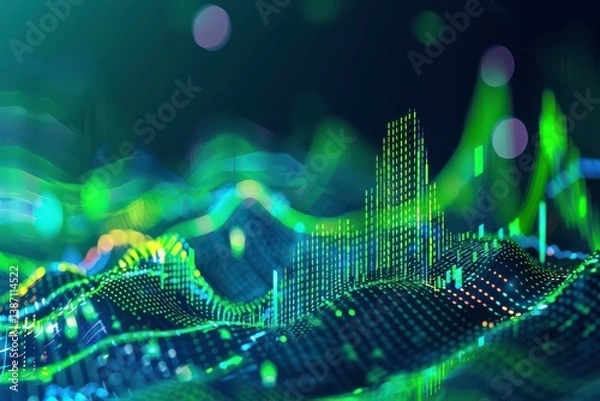 Fototapeta Vibrant Abstract Financial Data Visualization