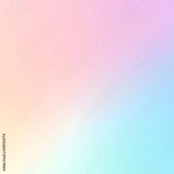 Fototapeta A soft gradient background featuring pastel colors, blending gently to create a tranquil and elegant atmosphere, perfect for use in design, digital art, or serene interior decor.

