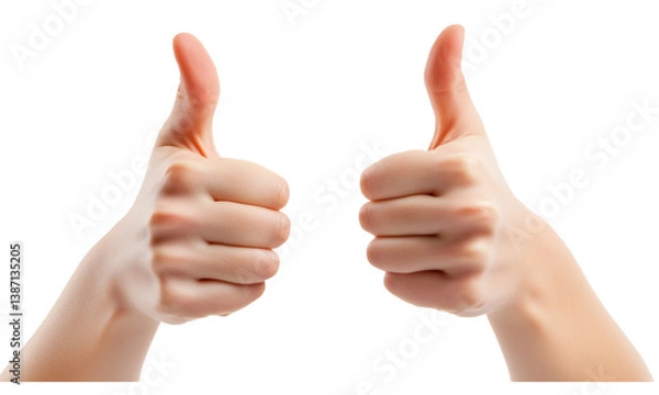 Obraz thumbs up isolated on white