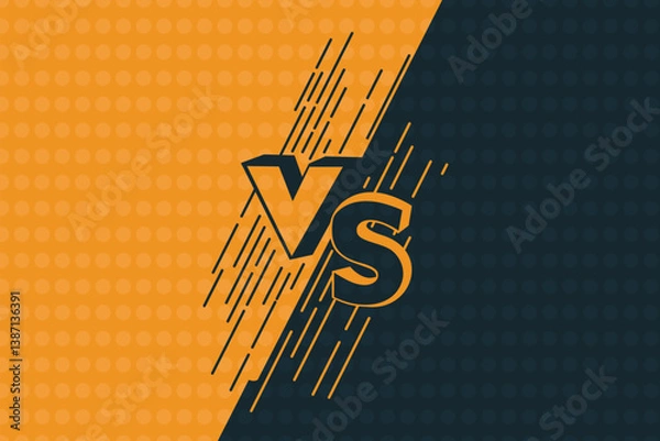 Fototapeta Modern flat screen design, title background fighting each other, dark blue vs yellow