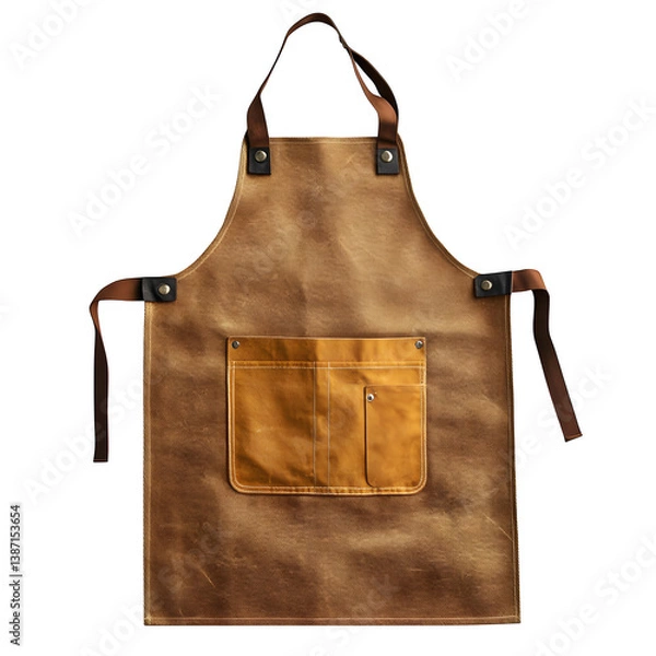 Obraz Durable canvas work apron isolated on white background