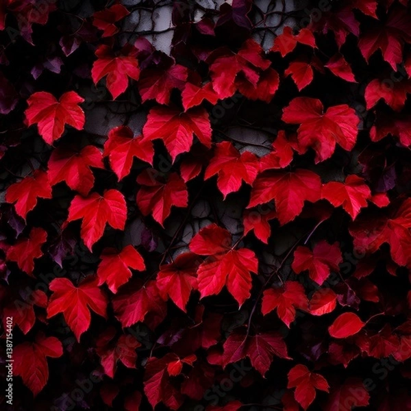 Fototapeta red leaves background