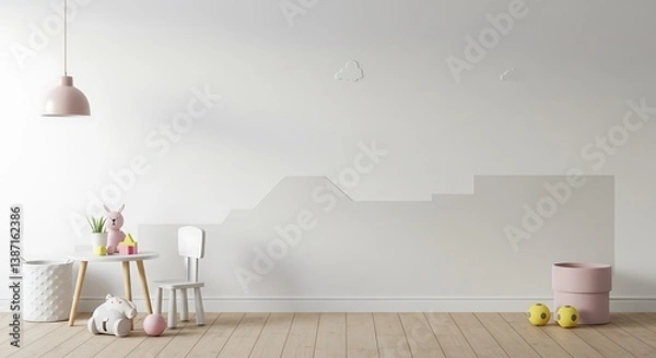 Fototapeta Pale Hues and Playful Spaces AI Generated