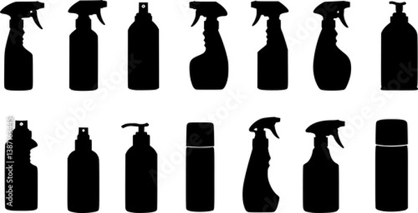 Fototapeta set of Spray bottle vector icon
