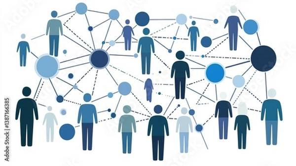 Fototapeta Global network of people connected