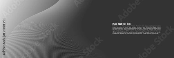 Obraz Gray vector graphic with a gradient that is brighter in the upper left. The graphic contains some text on the right.