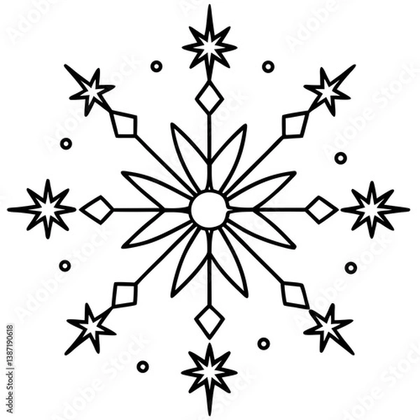 Obraz SnowflakeMagic Vector | Printable Snowflake Graphic Design