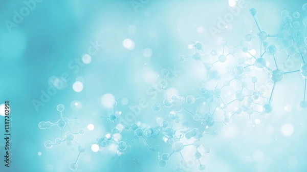 Obraz Abstract gradient background with molecular structures, perfect for medical, science, and technology themes. A modern and luxurious design ideal for hospitals, healthcare, and business presentations.