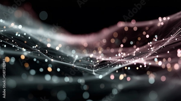 Obraz Abstract gradient background with molecular structures, perfect for medical, science, and technology themes. A modern and luxurious design ideal for hospitals, healthcare, and business presentations.