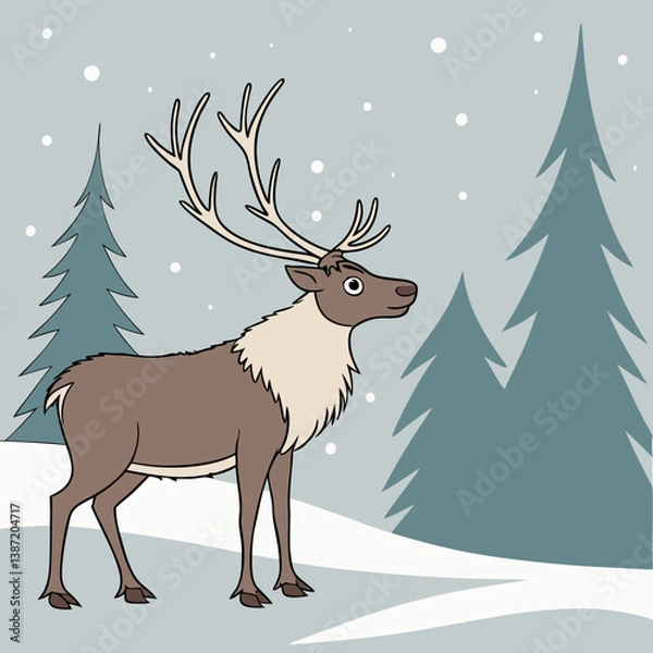 Fototapeta deer in winter