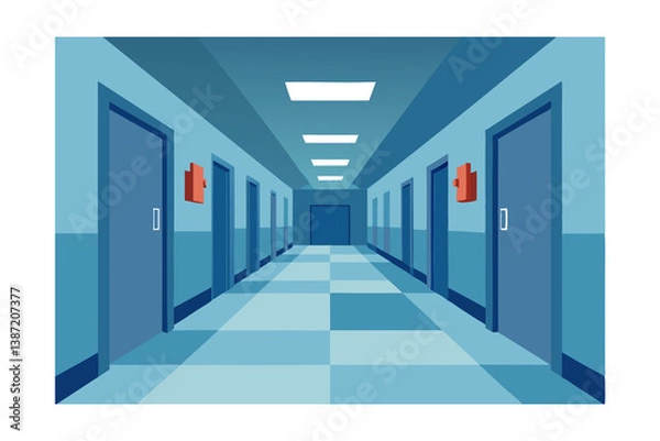 Obraz blue corridor in the corridor