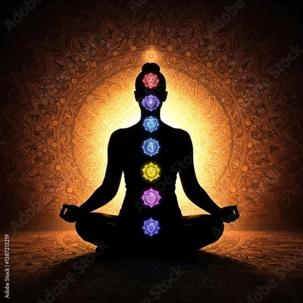 Fototapeta woman meditating in yoga pose