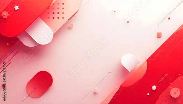 Obraz A modern flat-style background with abstract geometric shapes and soft gradients, perfect for graphic design resources