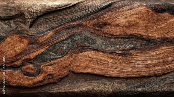 Obraz Close-up of Detailed Wood Grain Texture in Natural Environment