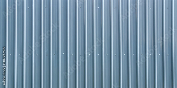 Fototapeta Metal roof grey corrugated iron sheet aluminium teal steel background wall panel tile construction siding building line pattern texture seamless architecture plate frame for presentation product.