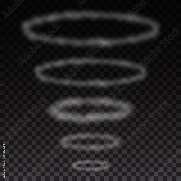 Fototapeta Smoke circles on transparent background